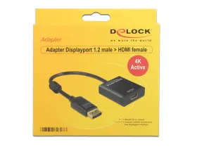 Delock 62607 Video Cable Adapter 0.2 M Displayport Hdmi Type A Standard Black