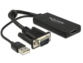 Delock 62668 0.25m Vga Usb2.0-a/hdmi D-sub Usb Black Delock 62668 0.25m Vga Usb2.0-a/hdmi D-sub Usb Black