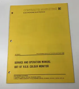 54-7294-01 ELECTROHOME Service Operation Manual Colour