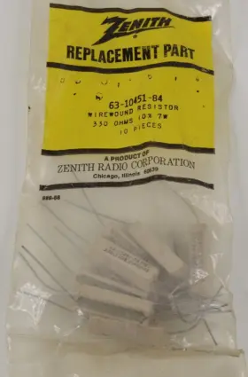63-10451-84 ZENITH Nos Wire Wound Resistor Pack Tv Radio