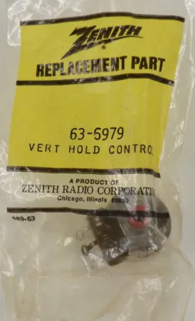 63-6979 ZENITH Nos Vertical Hold Control Crt Tv Television