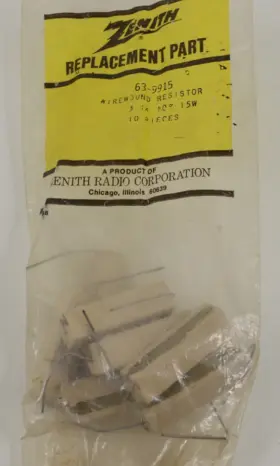 63-9915 ZENITH Nos Wire Wound Resistor Pack Tv Radio Receiver