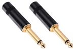 (2 Pack) Rean / Neutrik Nys224bg 1/4" Mono Male Cable Mount Plug - Blk & Gold. Fixed Price $8.95.