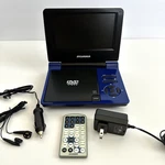 Sylvania Sdvd7015 Portable Dvd Player 7" Blue W/remote Charger Earbuds - Tested. Fixed Price $44.95.