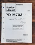 Pioneer Pd-m703 Cd Player 1 Service Manual *original*. Fixed Price $19.97.