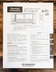 Pioneer Pd-f805 Cd Player Owners / User Manual *original*. Fixed Price $29.97.