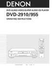 Denon Dvd-955 Dvd-2910 Dvd Player Owners Manual. Fixed Price $22.24.