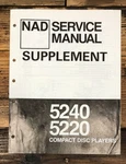 Nad Model 5220 5240 Cd Player Supp.service Manual *original*. Fixed Price $9.97.