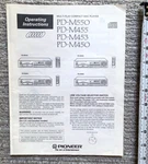 Pioneer Multi-play Cd Player Instructions Pd-m550, Pd-m455, Pd-m453, Pd-m450. Fixed Price $17.00.