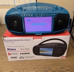 Aiwa Portable Boombox, Crystal Clear Sound With 3w X 2 Speakers. Fixed Price $80.00.
